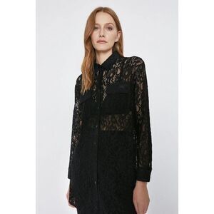 ✨Zara All Over Lace Long Black Sz Small Shirt✨